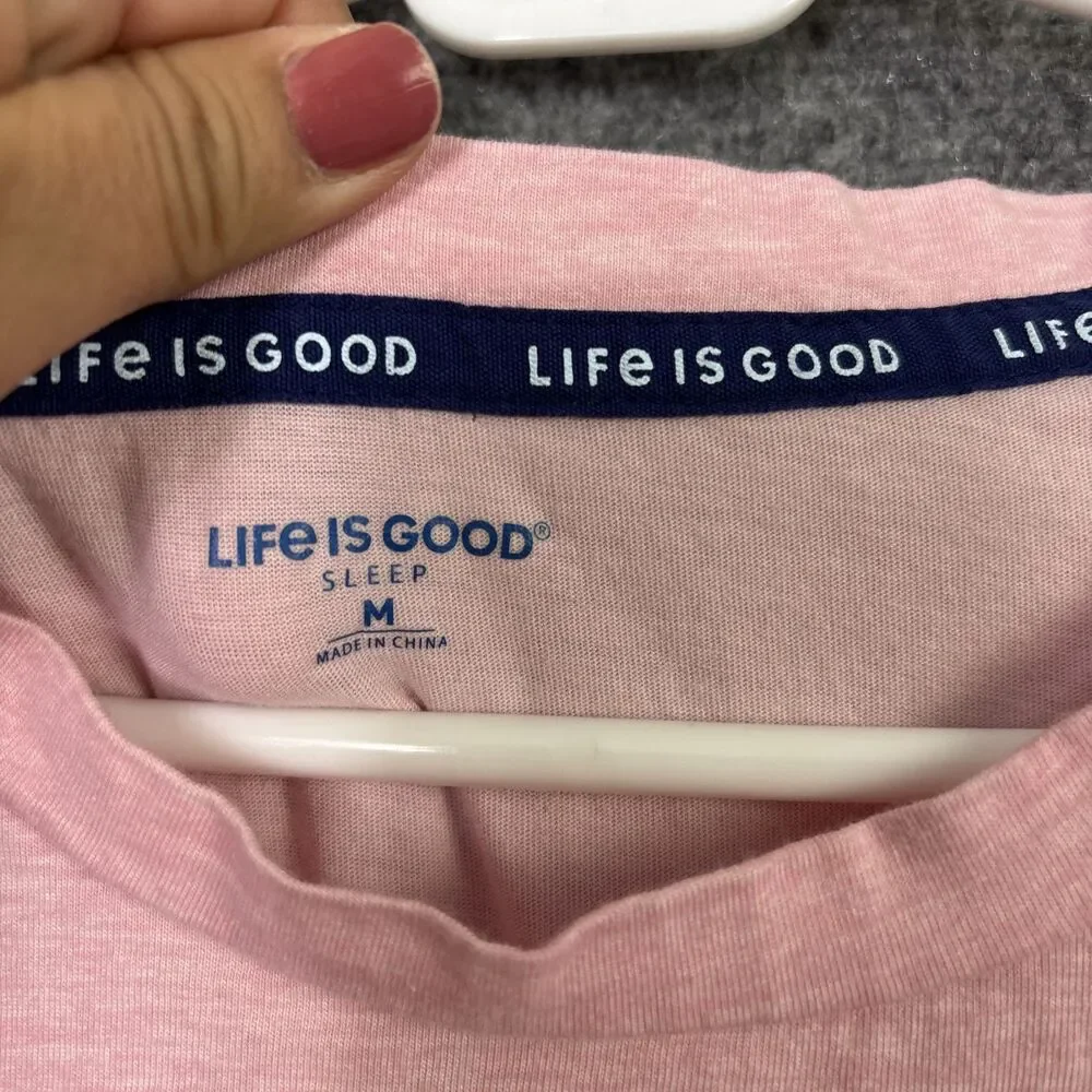 Life is Good girls dress Size M Pink Tee Pajama Casual